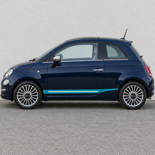 Autocollant vinyle latéral encastré Waterline pour Fiat 500 Type 312 Restylage 2015-2024_1