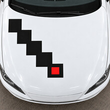 Autocollant en vinyle capot d'escalier à damier pour SEAT Ibiza Cupra SC 2015-2017_2