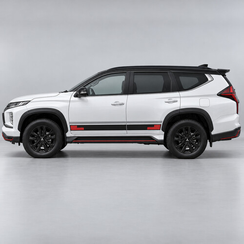 Autocollant en vinyle pour marchepied latéral Rally Step pour Mitsubishi Pajero Sport 2019-2024 restylé