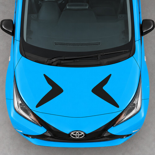 Autocollant Vinyle Capot Boomerangs Opposés pour Toyota Aygo AB40 2014-2018 Pré-Facelift