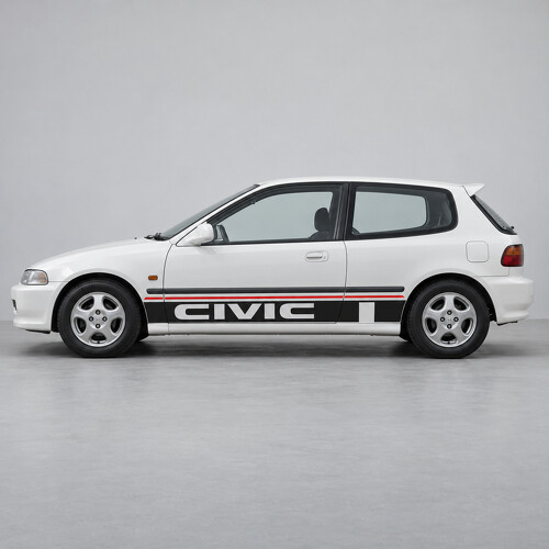 Autocollant Vinyle Latéral Type Large Notch CIVIC pour Honda Civic EG Hatchback 1991-1995_1