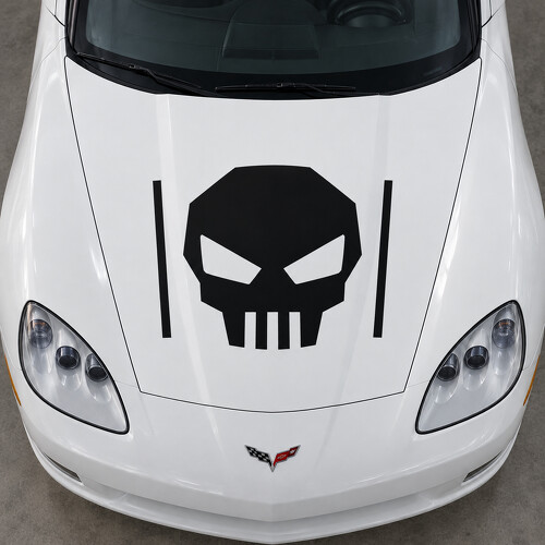 Décalque Autocollant Vinyle Capot Coupé Standard Outrigger Crâne pour Chevrolet Corvette C6 2005-2013_1