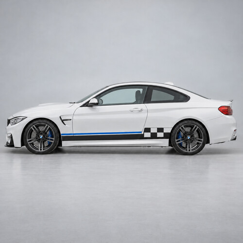Autocollant Vinyle Latéral Checker Bridge F82 Coupe Pré-Facelift pour BMW M4 2015-2017_1