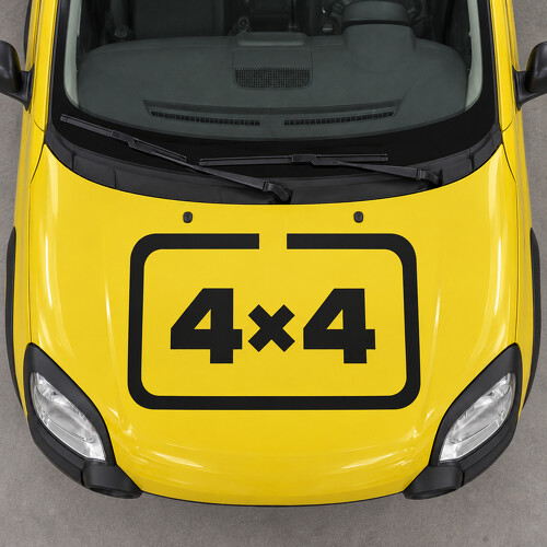 Autocollant vinyle capot Four Square 4x4 pour Fiat Panda Cross 319 2014_1