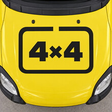 Autocollant vinyle capot Four Square 4x4 pour Fiat Panda Cross 319 2014_2