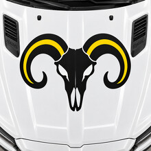 Autocollant Vinyle Capot Skull DT Rebel Klaxon Ouvert pour RAM 1500 2019_2