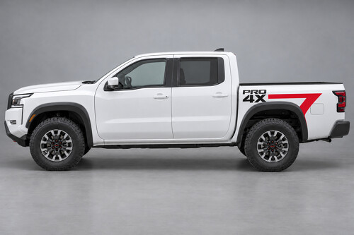 Autocollant en vinyle empilé PRO-4X Cabine Crew Benne Courte pour Nissan Frontier 2024_1