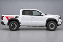 Autocollant en vinyle empilé PRO-4X Cabine Crew Benne Courte pour Nissan Frontier 2024_2