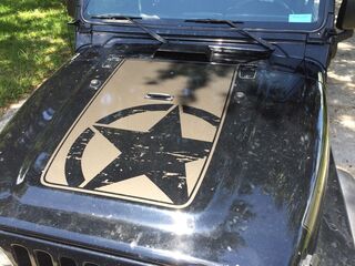 Jeep Wrangler TJ Vinyl Distressed Army Star Hood Decal TJ U Choisissez la couleur 1