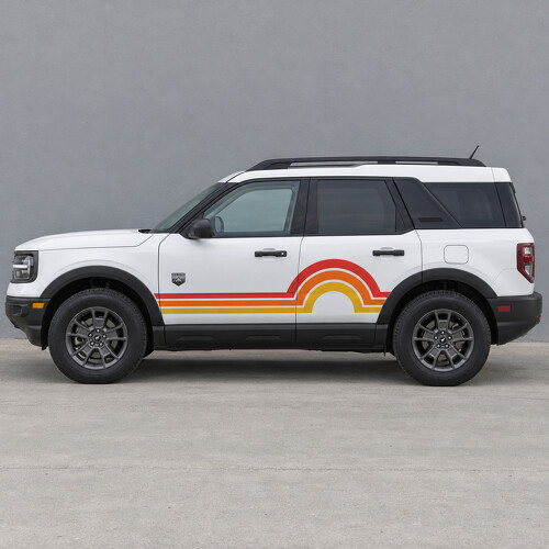 Autocollant vinyle latéral Sunset Disc Big Bend pour Ford Bronco Sport 2024