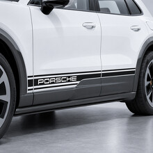 Autocollant vinyle bandes de bas de caisse de marque pour Porsche Cayenne Électrique_2
