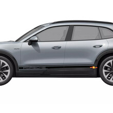 Autocollant vinyle bandes de bas de caisse de marque pour Porsche Cayenne Électrique_3