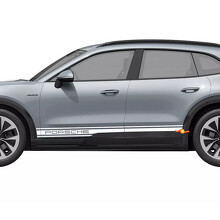 Autocollant vinyle bandes de bas de caisse de marque pour Porsche Cayenne Électrique_4