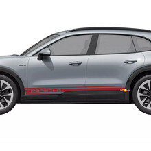 Autocollant vinyle bandes de bas de caisse de marque pour Porsche Cayenne Électrique_5