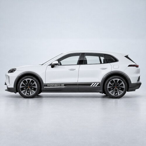 Autocollant vinyle latéral à rayures style course pour Porsche Cayenne électrique