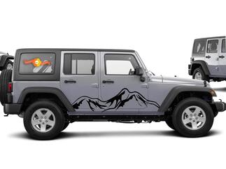 Sticker Jeep WRANGLER capot latéral porte garde-boue fenêtre sticker Rubicon Sahara JK 4DR