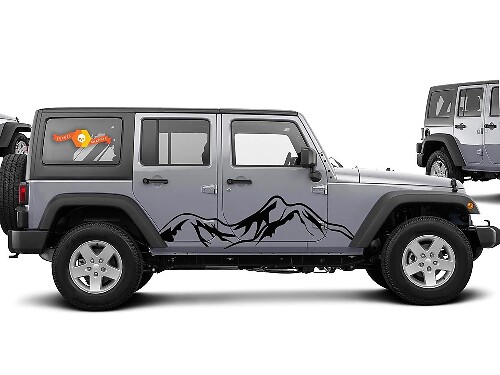 Autocollant Vinyle Latéral Montagne pour Jeep Wrangler