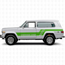 Autocollant Décalcomanie Vinyle Bandes Latérales Cherokee Chief pour Jeep Cherokee 1981-83_3