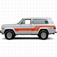 Autocollant Décalcomanie Vinyle Bandes Latérales Cherokee Chief pour Jeep Cherokee 1981-83_4