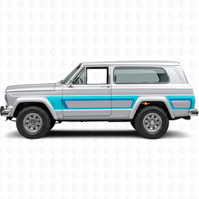Autocollant Vinyle Latéral à Bandes Style Rétro pour Jeep Cherokee 1981-83_2