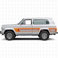 Autocollant Vinyle Latéral à Bandes Style Rétro pour Jeep Cherokee 1981-83_4