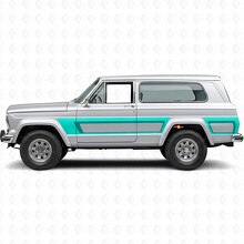 Autocollant Vinyle Latéral à Bandes Style Rétro pour Jeep Cherokee 1981-83_5