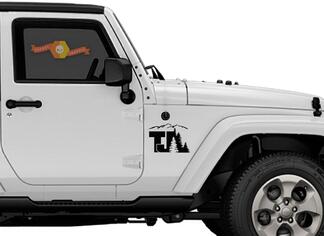 Jeep TJ arbre montagne Sticker Wrangler Stickers Stickers Logo-choisir la couleur