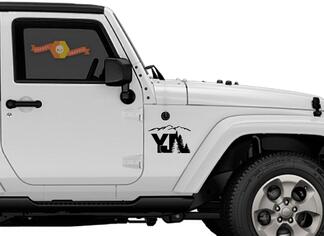 2 de Jeep YJ arbre montagne décalcomanie Wrangler décalcomanies autocollants Logo choisir la couleur