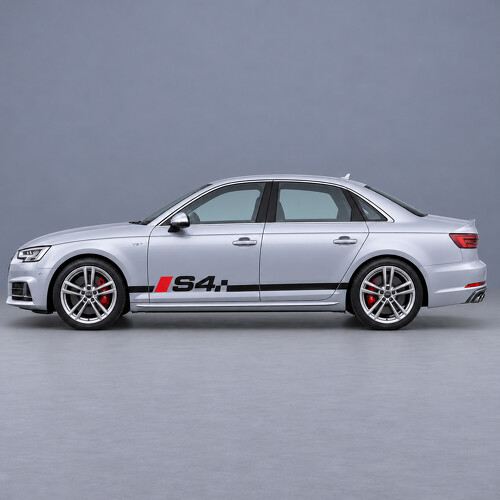 Autocollant en vinyle à motifs damier pour seuil de porte Audi S4 2018_1