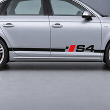 Autocollant en vinyle à motifs damier pour seuil de porte Audi S4 2018_2
