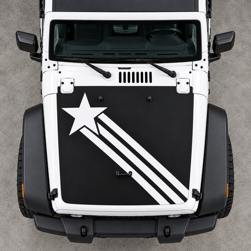Autocollant en vinyle Star Trail pour capot Jeep Wrangler 2014