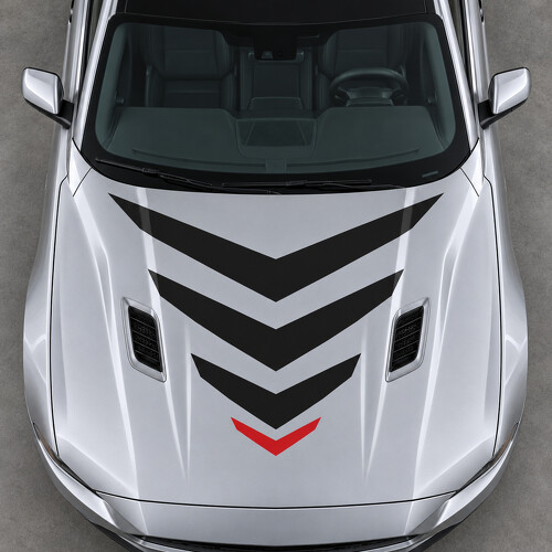 Autocollant Vinyle Capot Sonic Chevron Mach 1 pour Ford Mustang 2021_1