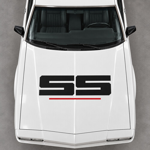 Autocollant vinyle carré SS pour capot Chevrolet Monte Carlo SS Sport Coupe (non-Aerocoupe) 1986_1