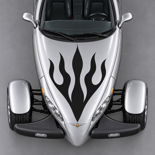 Autocollant vinyle à cinq flammes pour le capot de Chrysler Prowler 2001-2002_1