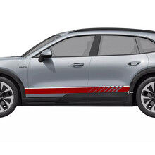 Autocollant vinyle bandes de course doubles pour bas de caisse Porsche Cayenne Électrique_3