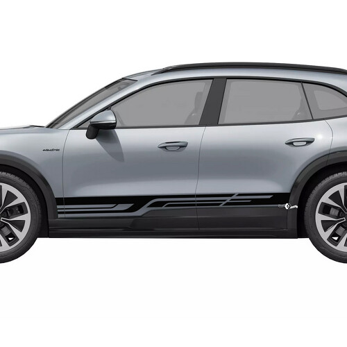 Autocollant vinyle à bandes géométriques pour bas de caisse Porsche Cayenne électrique_1
