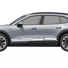 Autocollant Vinyle Bandes Style Cyber pour Bas de Caisse Porsche Cayenne Électrique_3