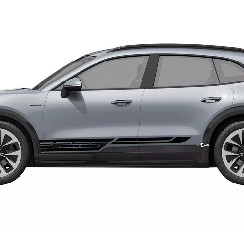 Autocollant en vinyle bande de style techno pour bas de caisse Porsche Cayenne électrique