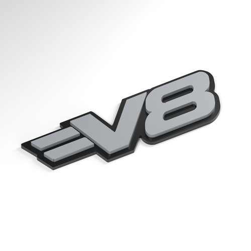 Badge acrylique 3D Barre fendue V8_1