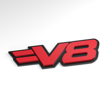Badge acrylique 3D Barre fendue V8_3