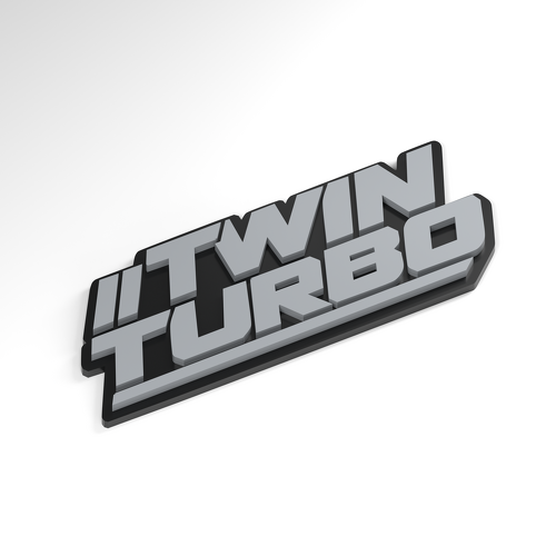 Badge acrylique 3D Twin Turbo Twin Slash_1