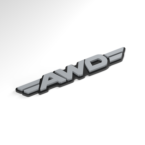Badge acrylique 3D AWD Twin Wings_1