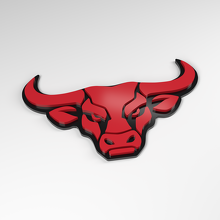 Badge 3D Acrylique Bull Wide Horns_3
