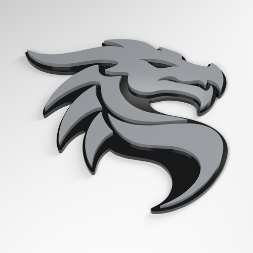 Dragon S-Courbe Badge Acrylique 3D
