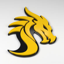 Dragon S-Courbe Badge Acrylique 3D_2