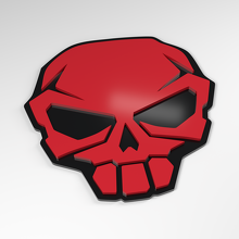 Badge acrylique 3D Skull Track Mask_3