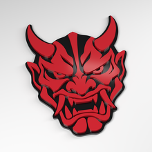 Badge 3D acrylique masque de rue Hannya_3