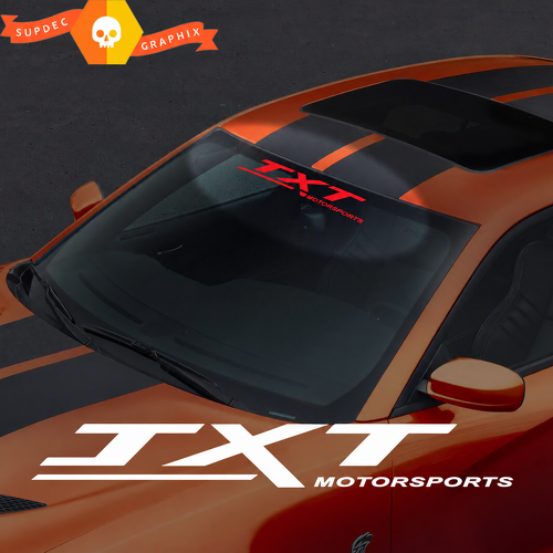 Bannière Autocollante en Vinyle Custom Text Motorsports pour Pare-Brise Dodge Challenger Charger