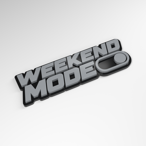 Badge acrylique 3D Interrupteur Mode Week-end_1