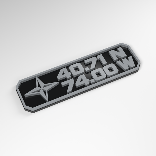 Badge acrylique 3D Coordonnées personnalisées